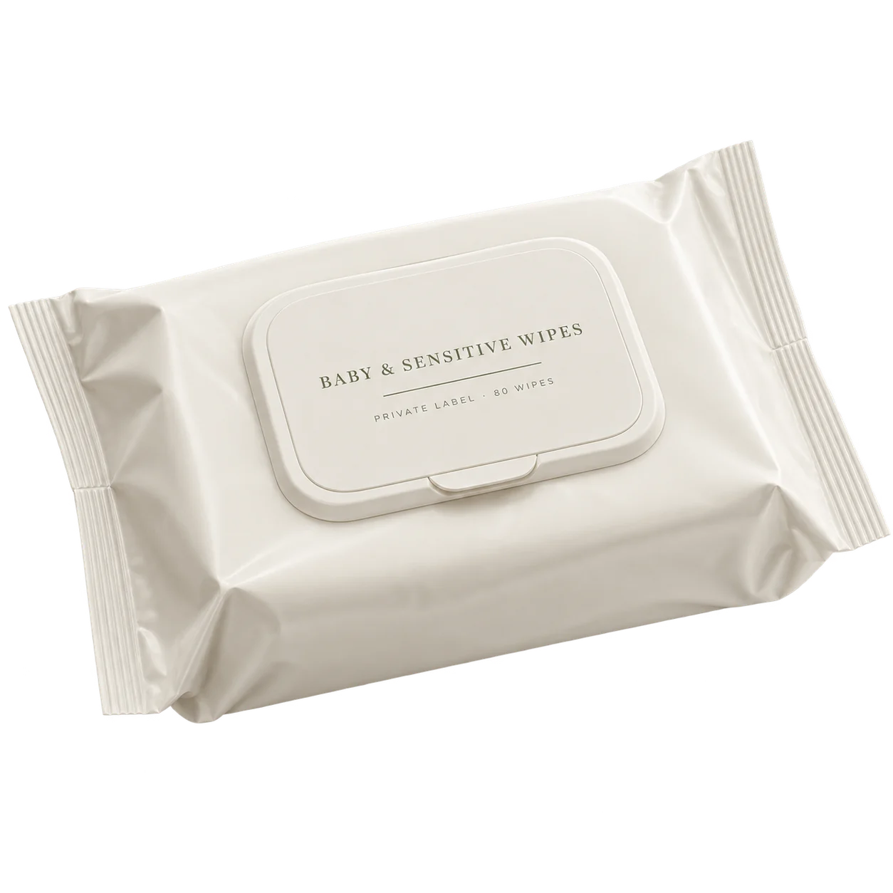 Neutral private-label baby and sensitive wet wipes package development concept
