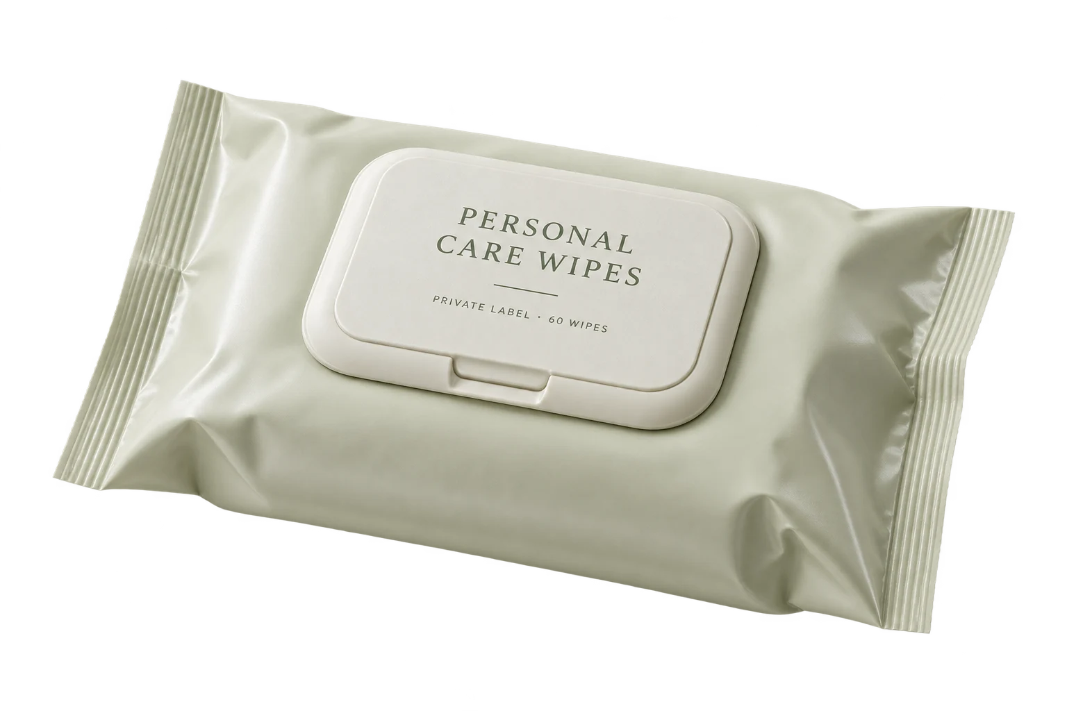 Neutral private-label personal care wet wipes package development concept